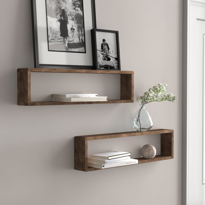 Handcrafted Floating Box Shelves with Hidden Brackets