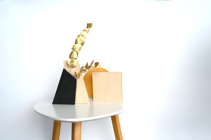 Black Wood Bud Vase Modern Table Organizer - Image 8