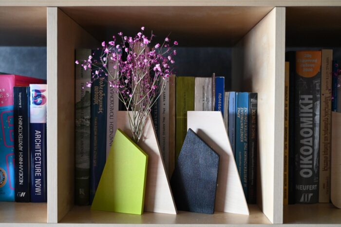 Black Wood Bud Vase Modern Table Organizer - Image 3