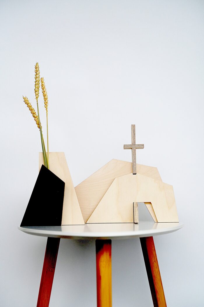 Black Wood Bud Vase Modern Table Organizer - Image 7