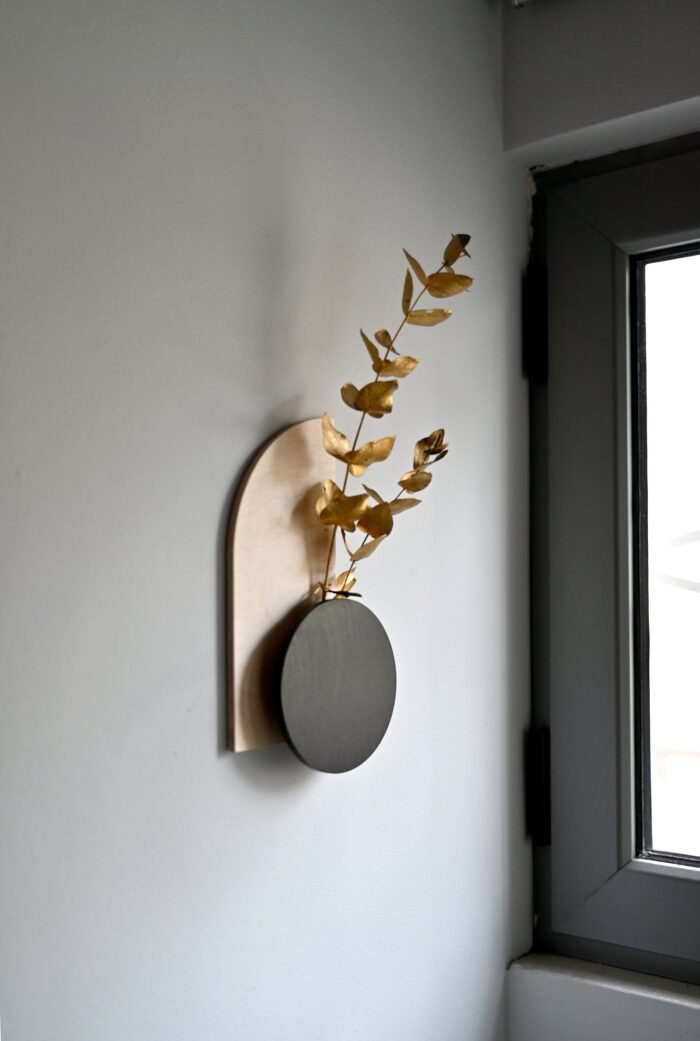 Handmade and Hand-painted Wood Hanging Vase