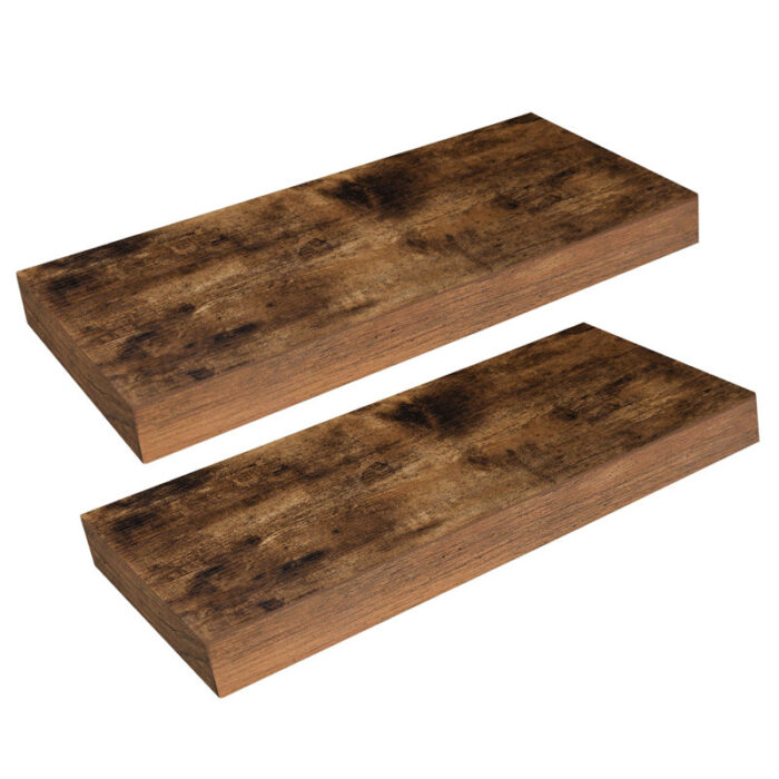 Durable Rustic Floating Shelves with Metal Brackets - Image 10