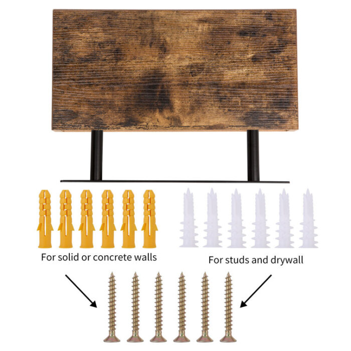 Durable Rustic Floating Shelves with Metal Brackets - Image 14