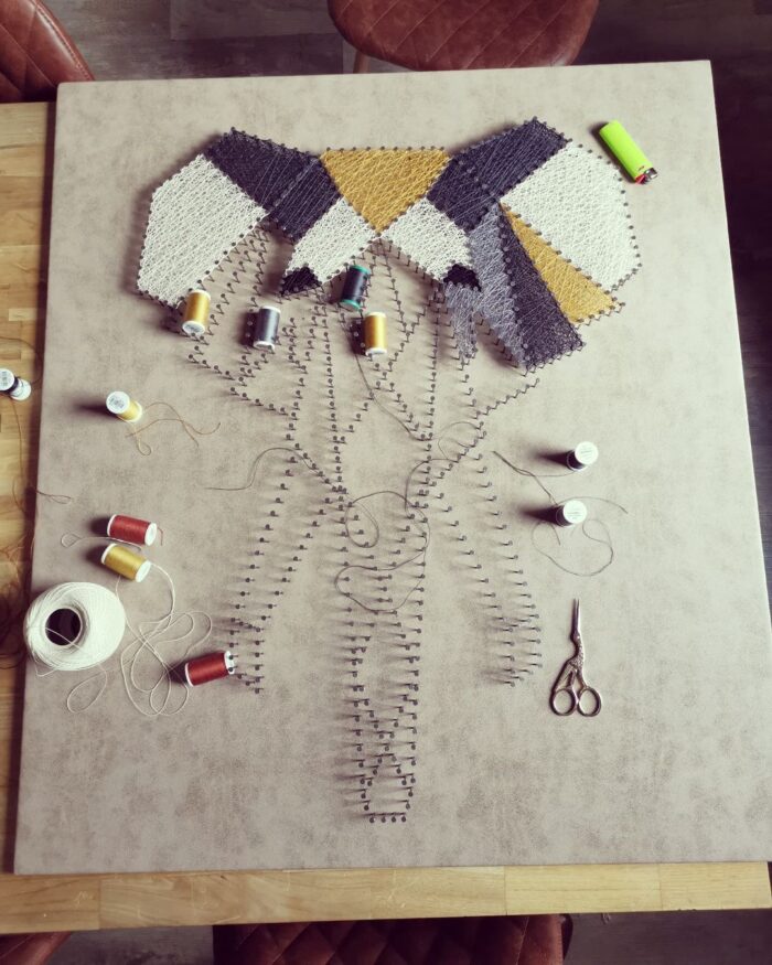 Majestic Elephant String Art Handmade Geometric Wall Decor - Image 9