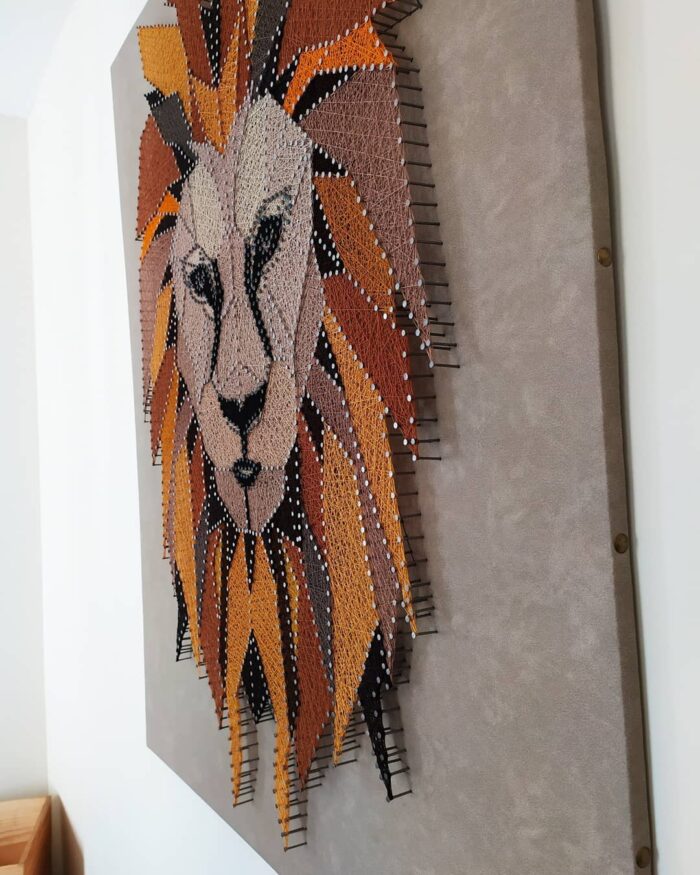 Majestic Lion String Art Handmade Geometric Wall Decor - Image 4