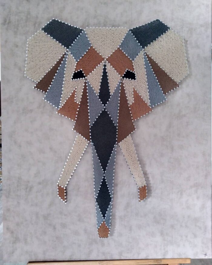 Majestic Elephant String Art Handmade Geometric Wall Decor - Image 4