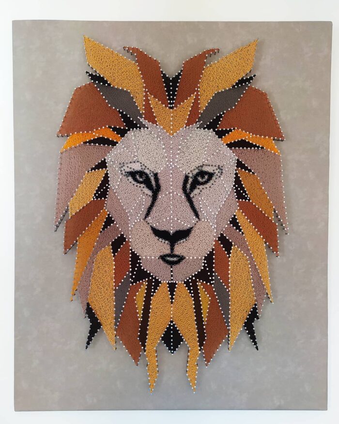 Majestic Lion String Art Handmade Geometric Wall Decor - Image 3