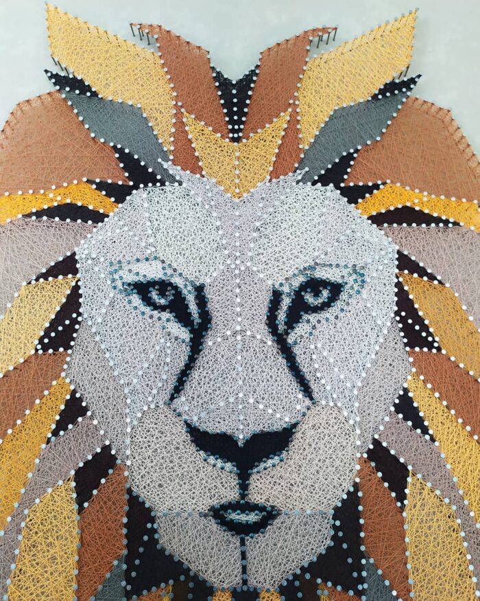 Majestic Lion String Art Handmade Geometric Wall Decor - Image 2