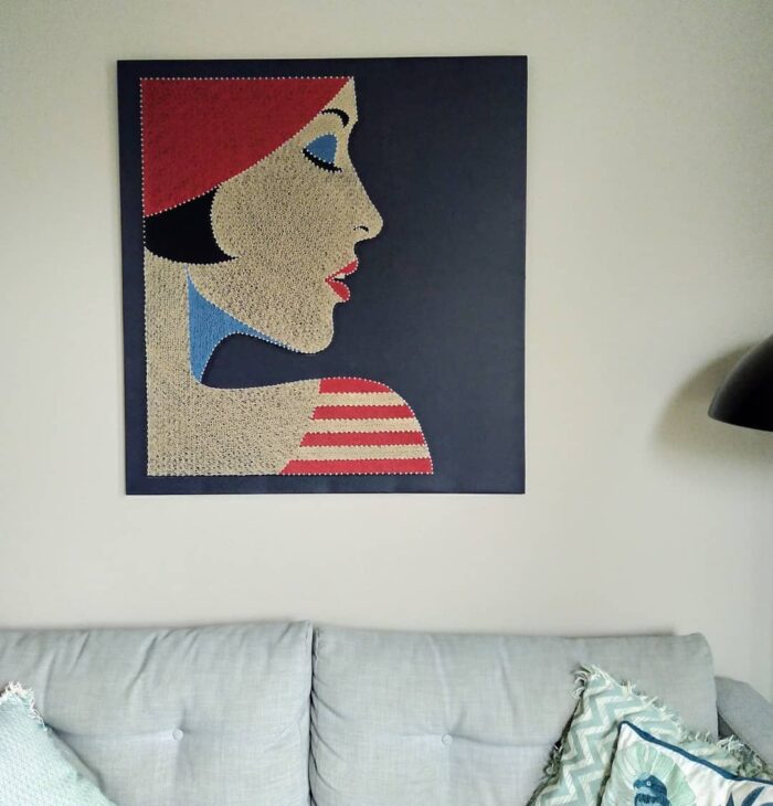 Elegant Female String Art Wall Hanging Modern Art