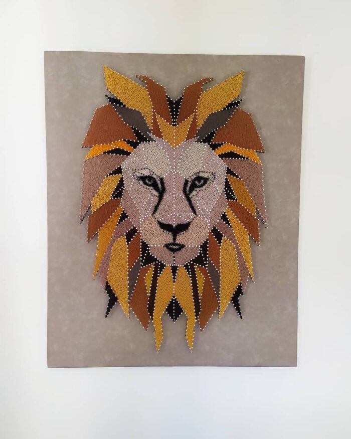 Majestic Lion String Art Handmade Geometric Wall Decor