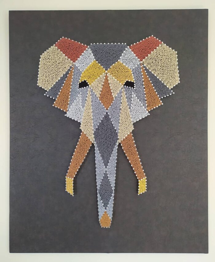 Majestic Elephant String Art Handmade Geometric Wall Decor