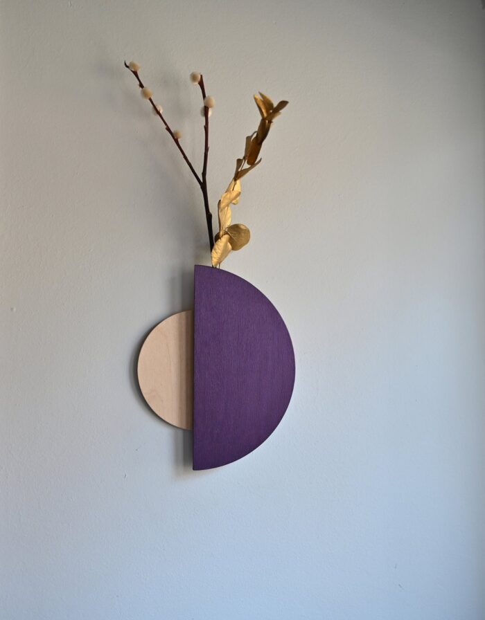 Modern Wooden Wall Pocket for Dried Flowers