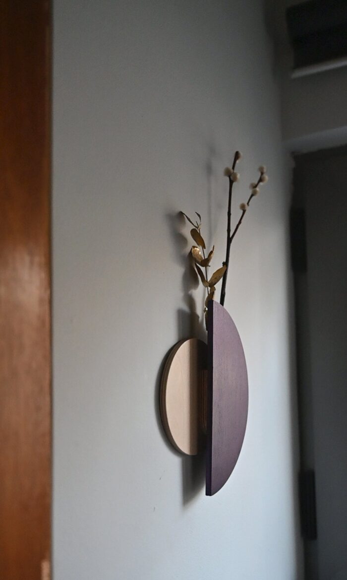 Modern Wooden Wall Pocket for Dried Flowers - Image 5
