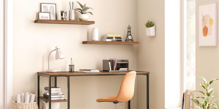 Durable Rustic Floating Shelves with Metal Brackets - Image 2
