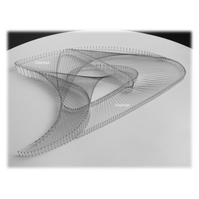 Minimalist White String Art – Abstract Geometric Wall Décor - Image 2