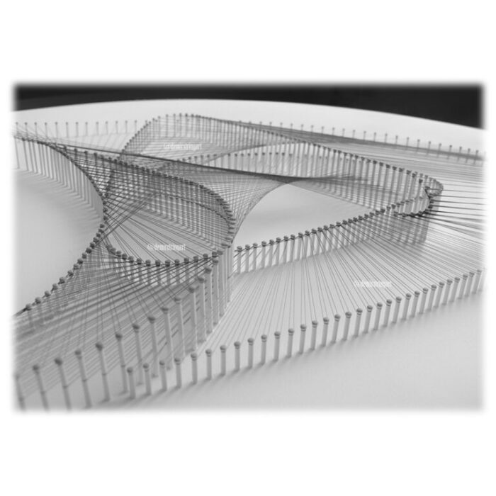 Minimalist White String Art – Abstract Geometric Wall Décor - Image 3