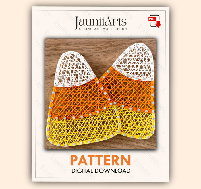 5" x 5" Candy Corn String Art Pattern Digital Template