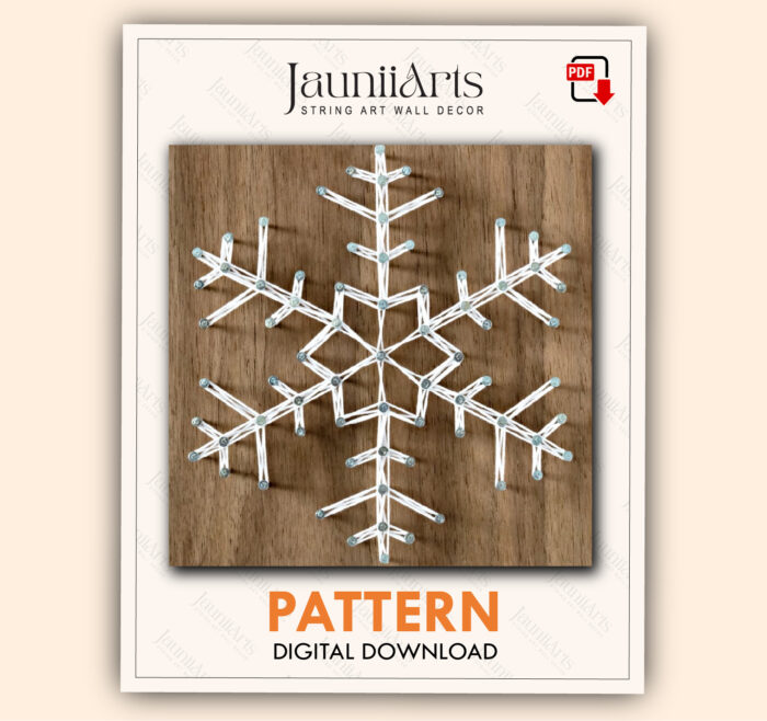 Snowflake String Art Pattern Digital Template