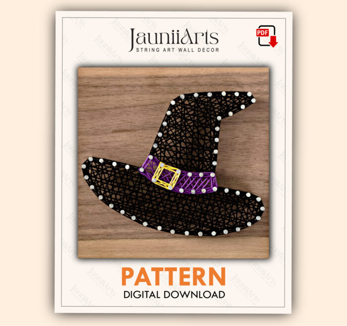 Witch Hat String Art Pattern Digital Template