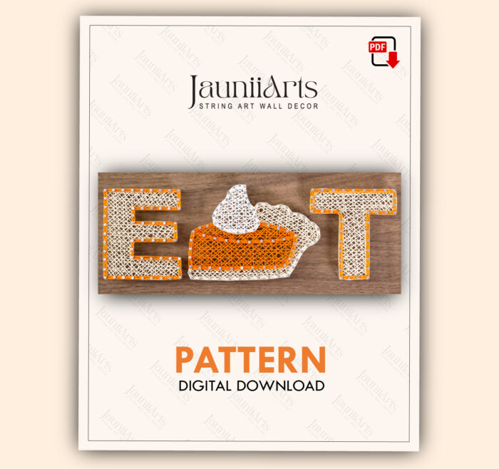 EAT Pie String Art Pattern Digital Template