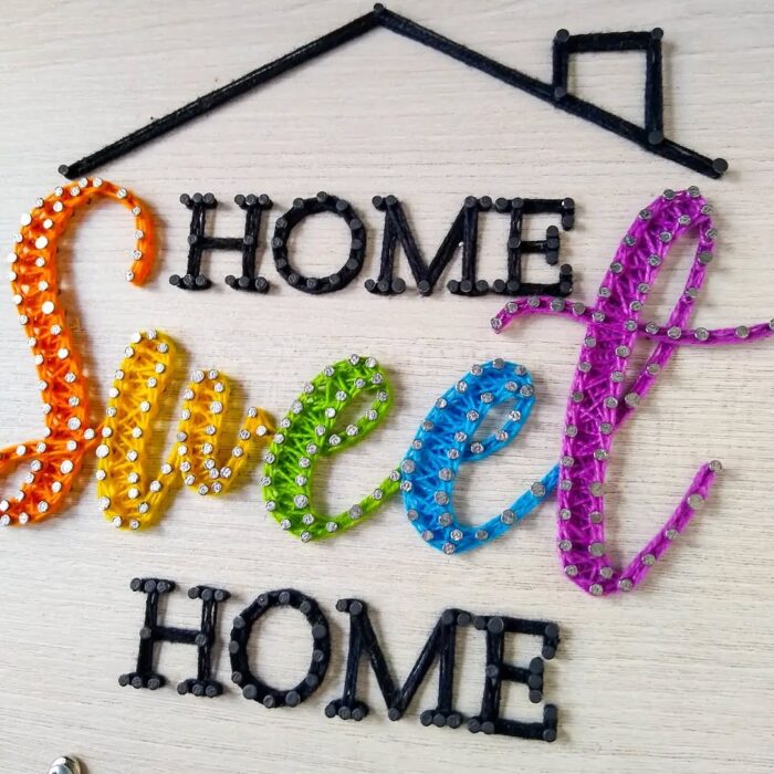 ''Home Sweet Home – A Cozy Welcome'' Handmade String Art - Image 5
