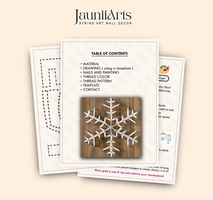 Snowflake String Art Pattern Digital Template - Image 2