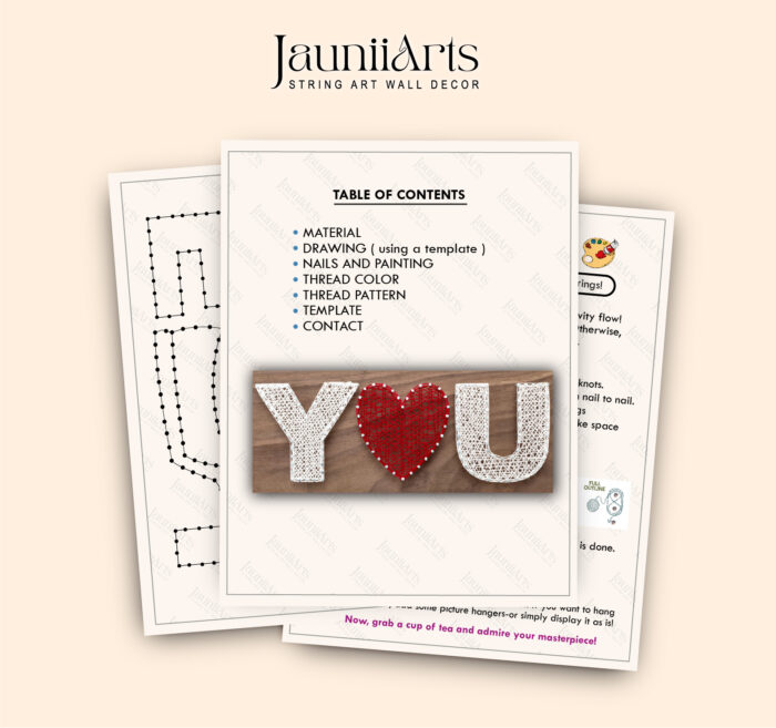 YOU String Art Pattern Digital Template - Image 2
