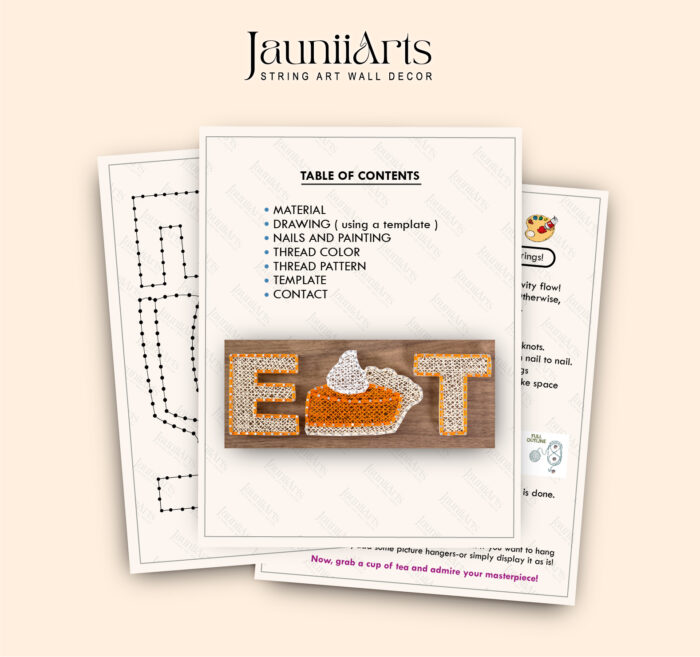 EAT Pie String Art Pattern Digital Template - Image 2