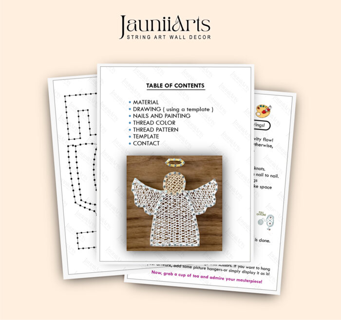 Angel String Art Pattern – Digital Download - Image 2