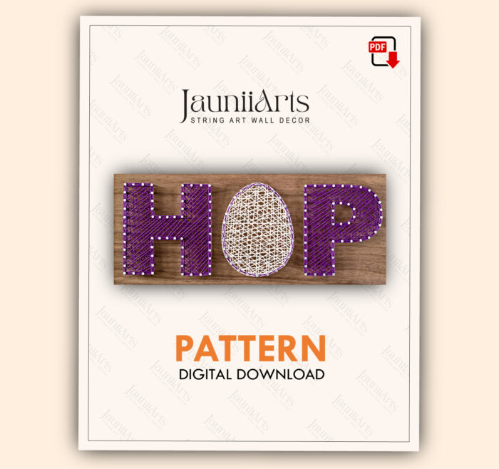 Hoppy Easter String Art Pattern Digital Template