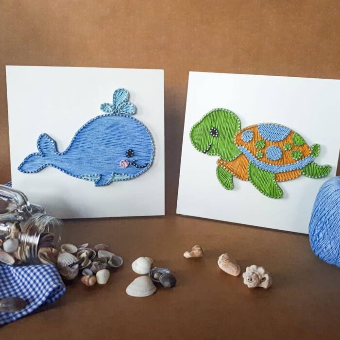 Handmade Turtle String Art – Ocean-Themed Wall Decor - Image 2