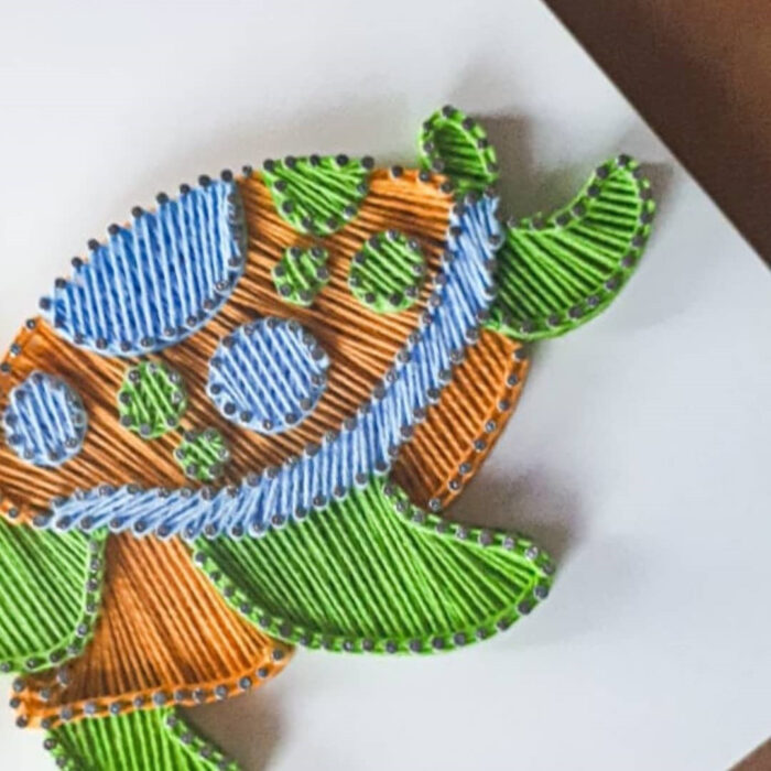 Handmade Turtle String Art – Ocean-Themed Wall Decor - Image 3