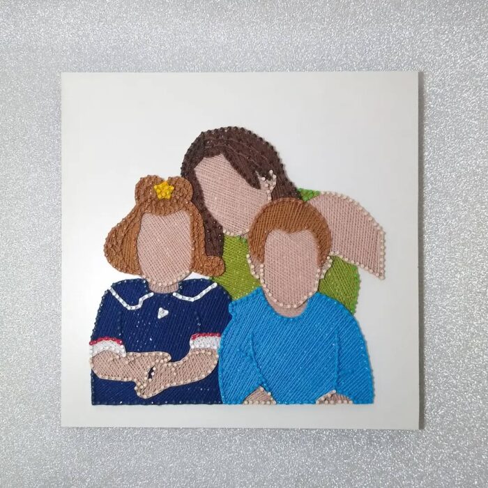 Personalized String Art Family Portrait