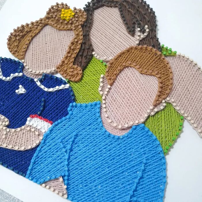 Personalized String Art Family Portrait - Image 3