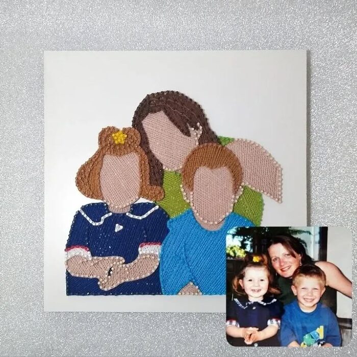 Personalized String Art Family Portrait - Image 2