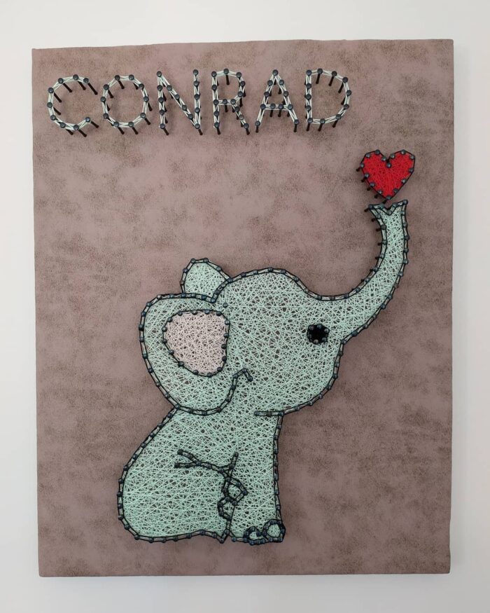 Personalized Elephant String Art – Kids Room Decor