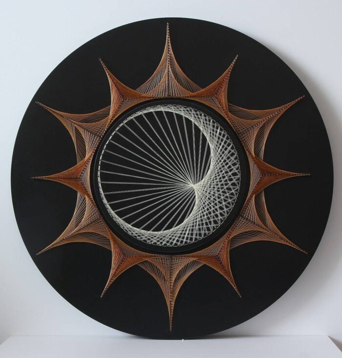 Celestial Sunburst String Art – Handmade Geometric Wall Décor - Image 4