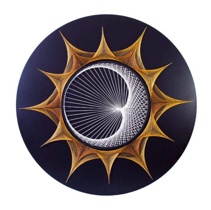 Celestial Sunburst String Art – Handmade Geometric Wall Décor
