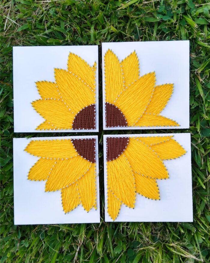 Sunflower String Art Wall Decor – 4-Piece Set - Image 3