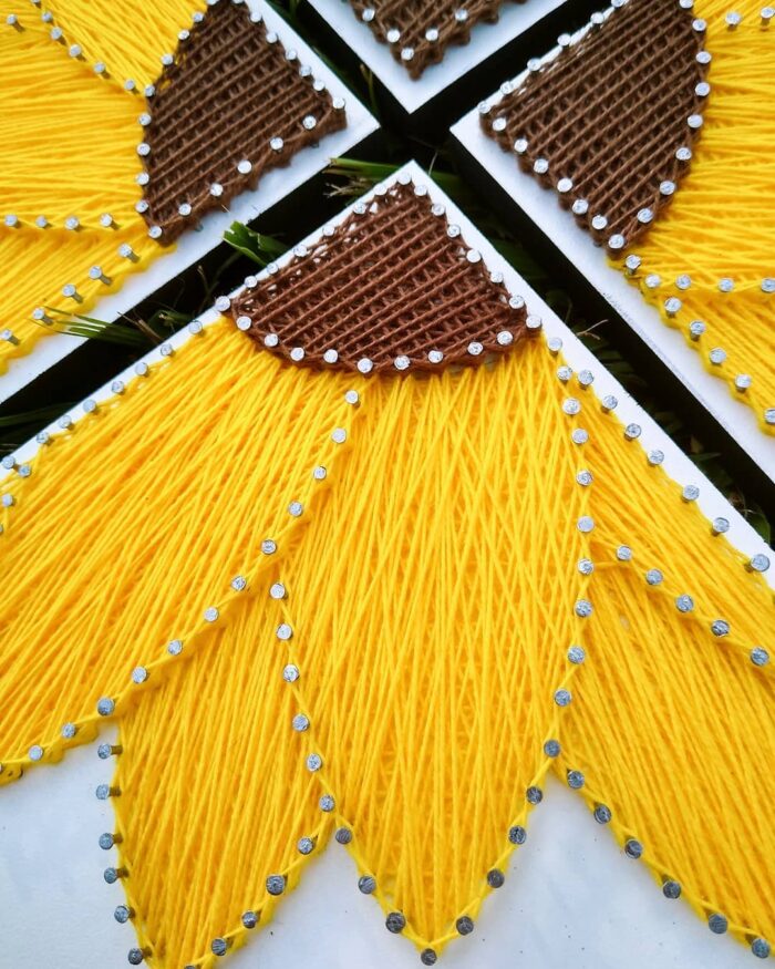 Sunflower String Art Wall Decor – 4-Piece Set - Image 2