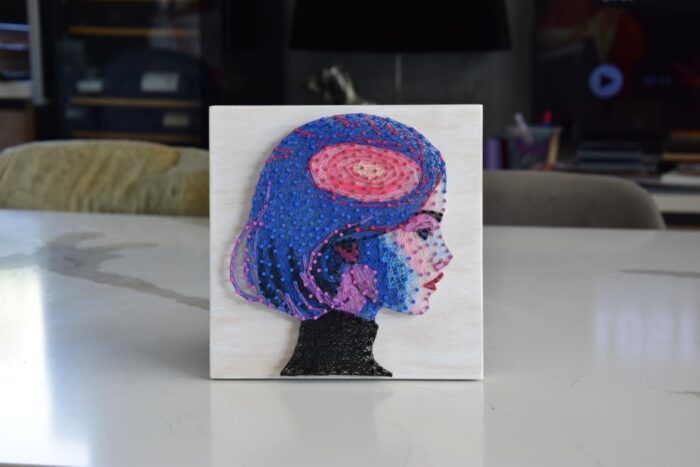 Handmade String Art Portrait – Abstract Female Silhouette - Image 3