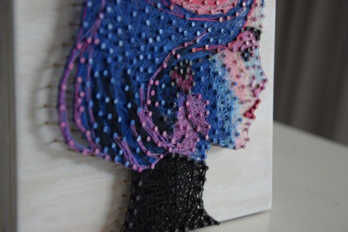 Handmade String Art Portrait – Abstract Female Silhouette - Image 4