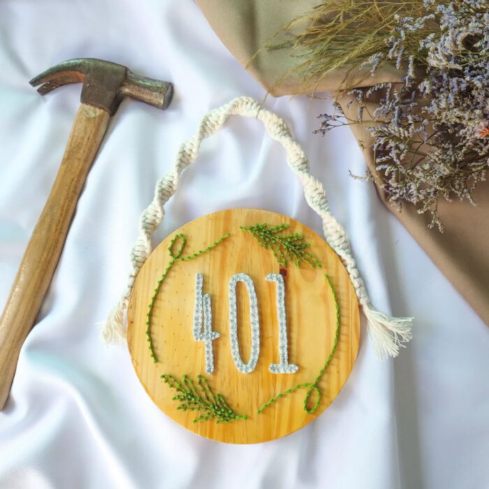 Custom Wooden String Art House Number Plate - Image 3
