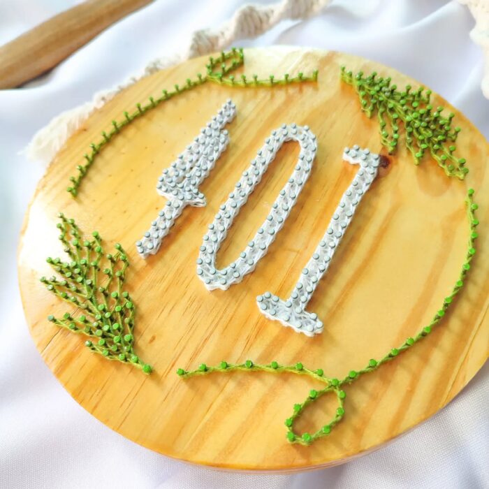 Custom Wooden String Art House Number Plate