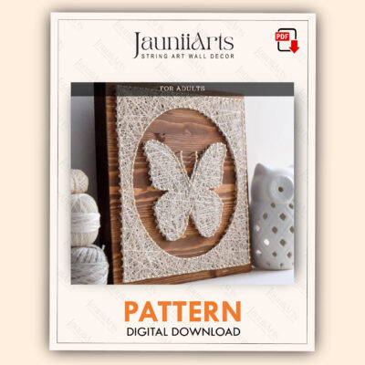 Free String Art Pattern - Butterfly Silhouette Template