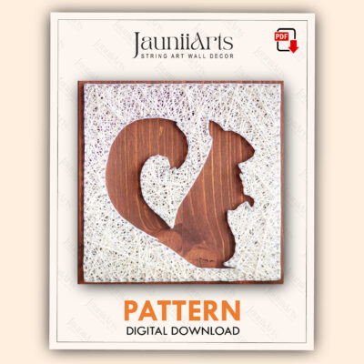 Free String Art Pattern - Squirrel Silhouette Template