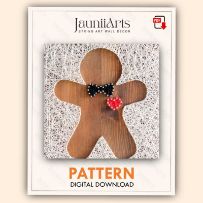 Free String Art Pattern - Gingerbread Man Template
