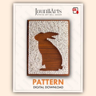 Free String Art Pattern - Bunny Rabbit Silhouette Template