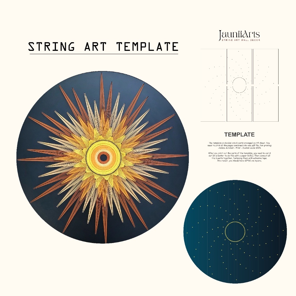 Digital template Handmade String Art Wall Hanging